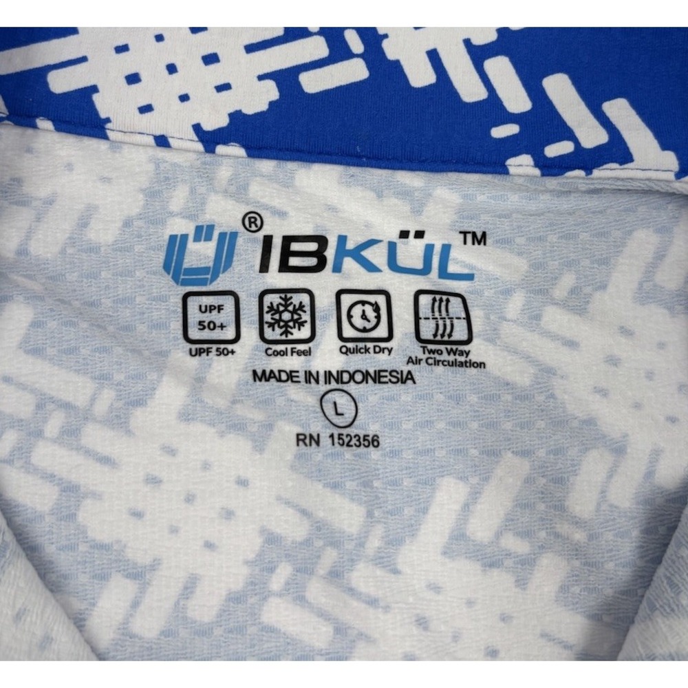 IBKUL Women's L Nylon Mesh Blue Long Sleeve Golf Pullover - Picture 2 of 6
